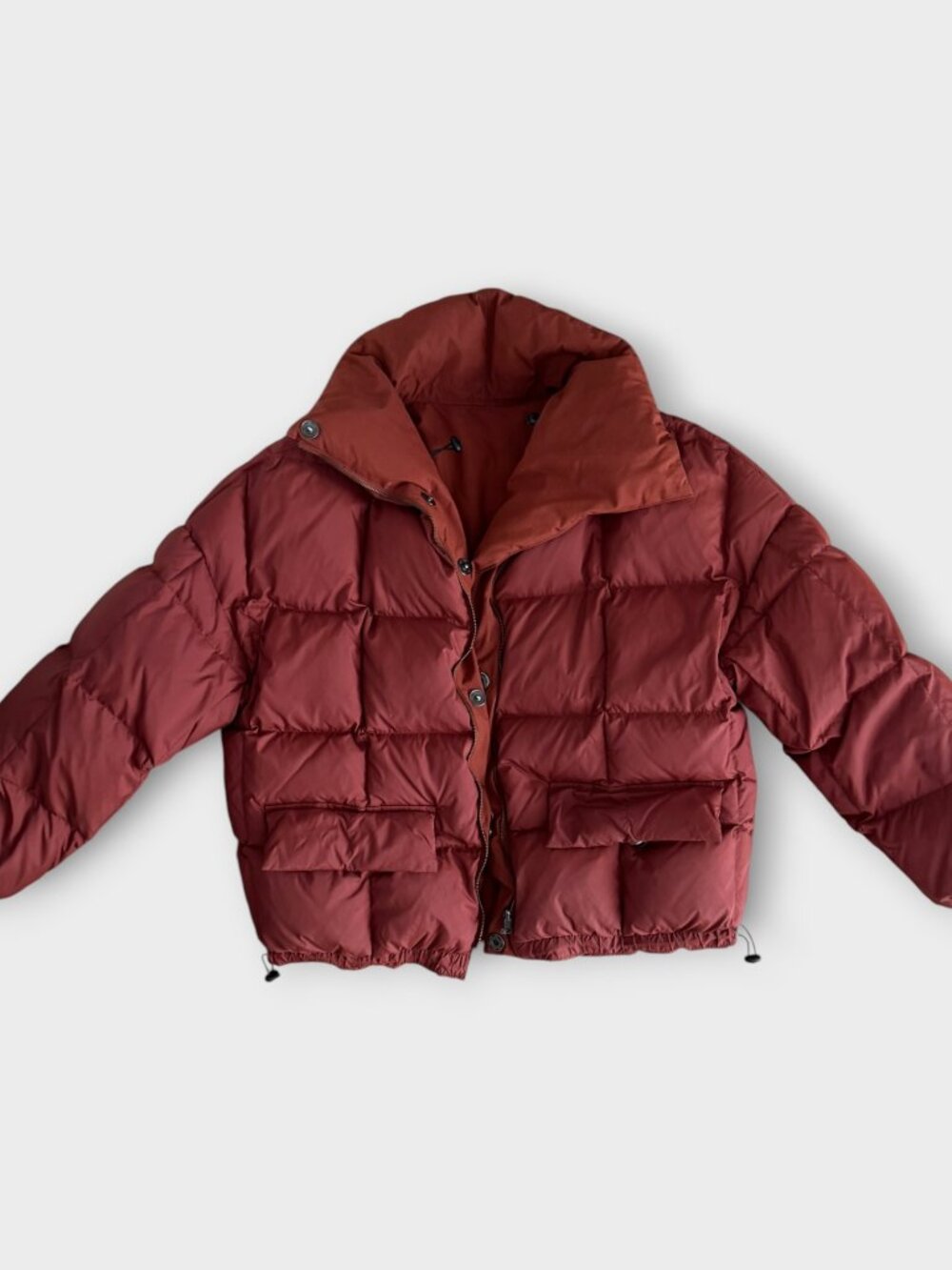 Puffer coat reversible burnt orange - women's small